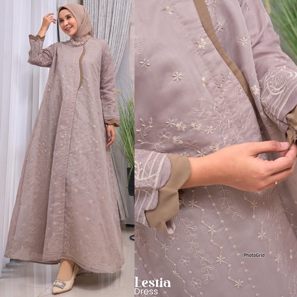 LESTIA DRESS GAMIS PREMIUM BY MAREVI/Gamis std jumbo/Gamis koleksi lebaran 2026