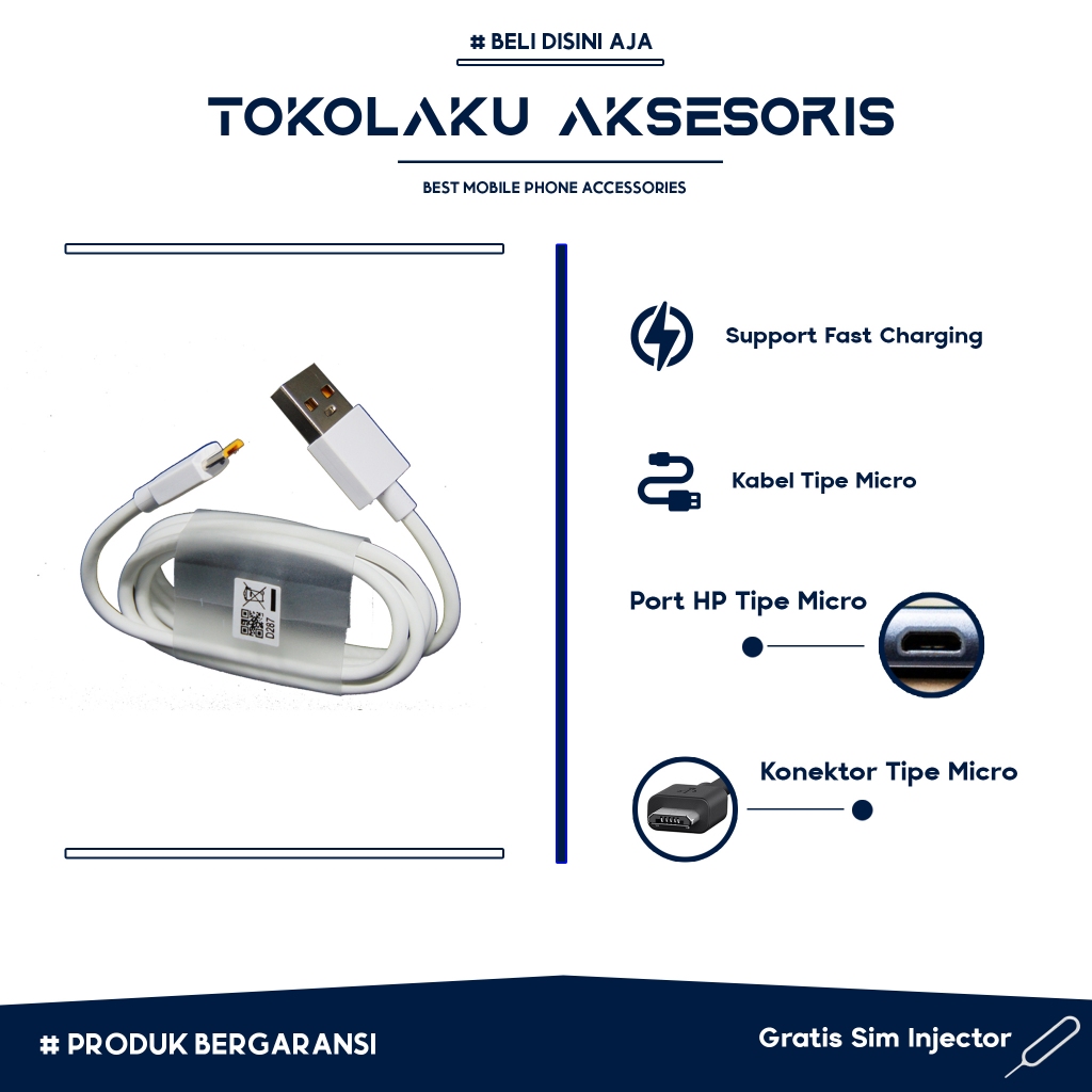 Kabel Data Relme Original Tipe Micro Fast Charging 100% Kabel Charger Relme Tipe Micro Original Kabe