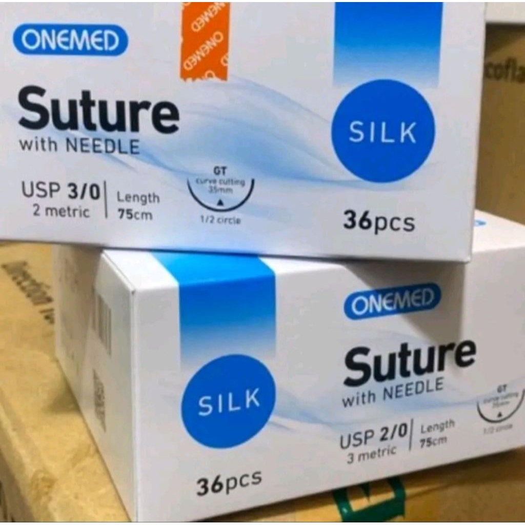 Silk braided onemed / silk onemed / silk braided 3/0 onemed / suture / Benang khitan /catgut