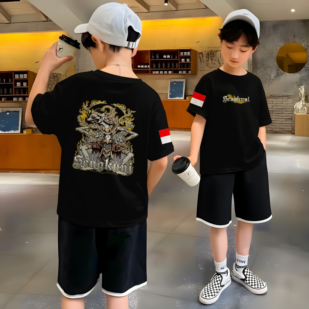 Kaos Anak Distro Premium (SENGKUNI WAYANG) – Unisex  Sablon DTF kualitas tinggi, lembut & tidak kaku