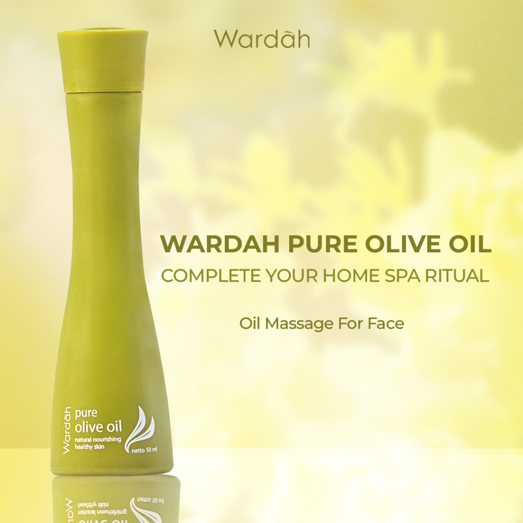 WARDAH Pure Olive Oil 50 ml - Oil Multifungsi Untuk Wajah Lembap dan Relaks - Dilengkapi dengan Bamb