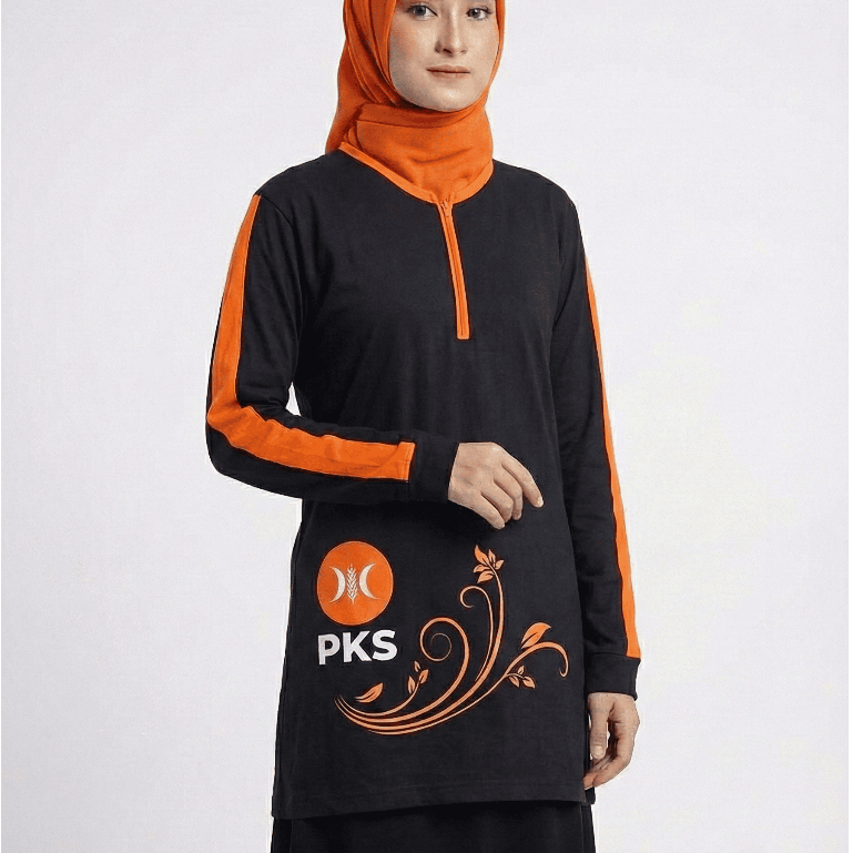 Kaos PKS Akhwat Tunik Hitam Busui