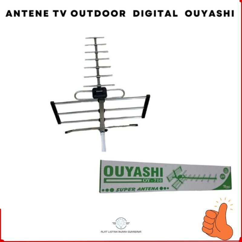 antena anten tv digital outdoor + kabel digital ouyashi