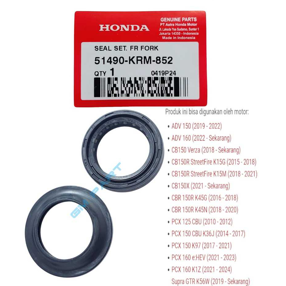 Seal Shock PCX 150 160 CB150R 51490KRM852 Original