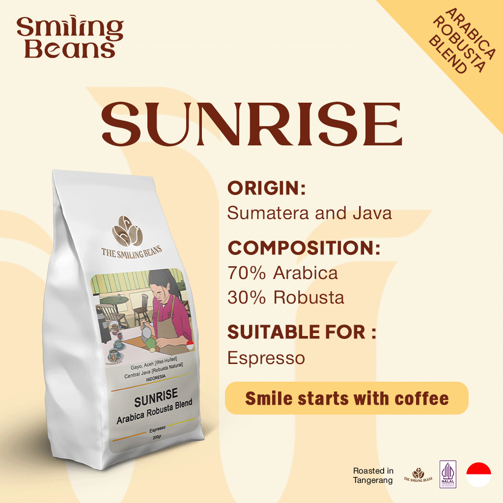Smiling Beans Espresso Arabica Robusta | 70% 30% House Blend | SUNRISE
