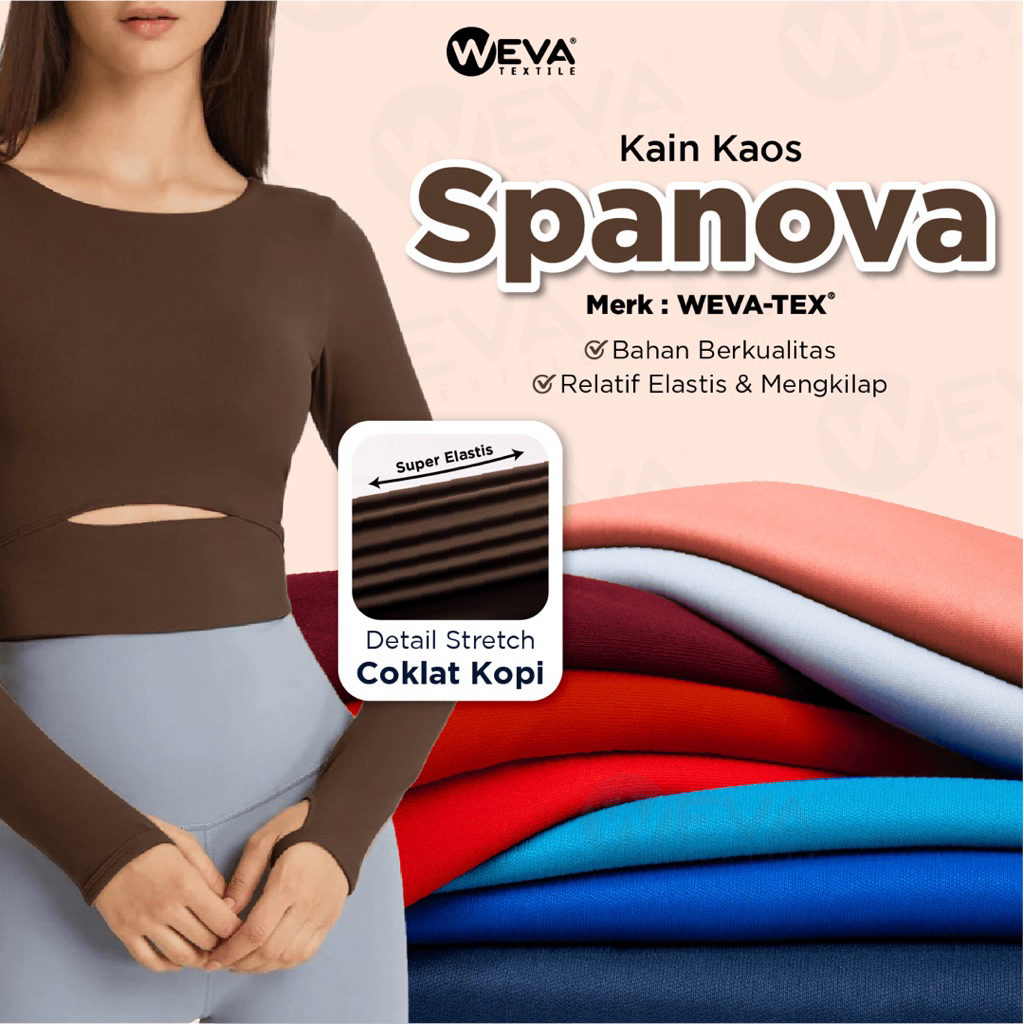SPANOVA Kain Spandek Balon Bahan Jaket Sweater Stretch Melar Elastis Kiloan Weva Textile