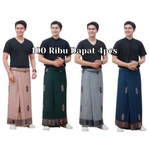 100ribu Dapat 4pcs Sarung Batik Motif Sarwon Sarung Santri Gus Iqdam