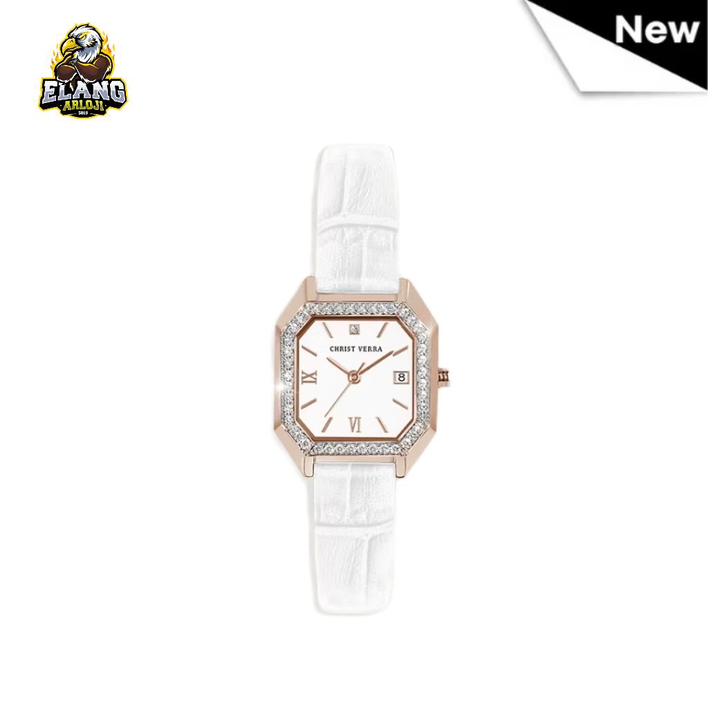 Jam Tangan Christ Verra Casual Women Watches Svelta Series Leather Strap CV 507925L-25 WHT