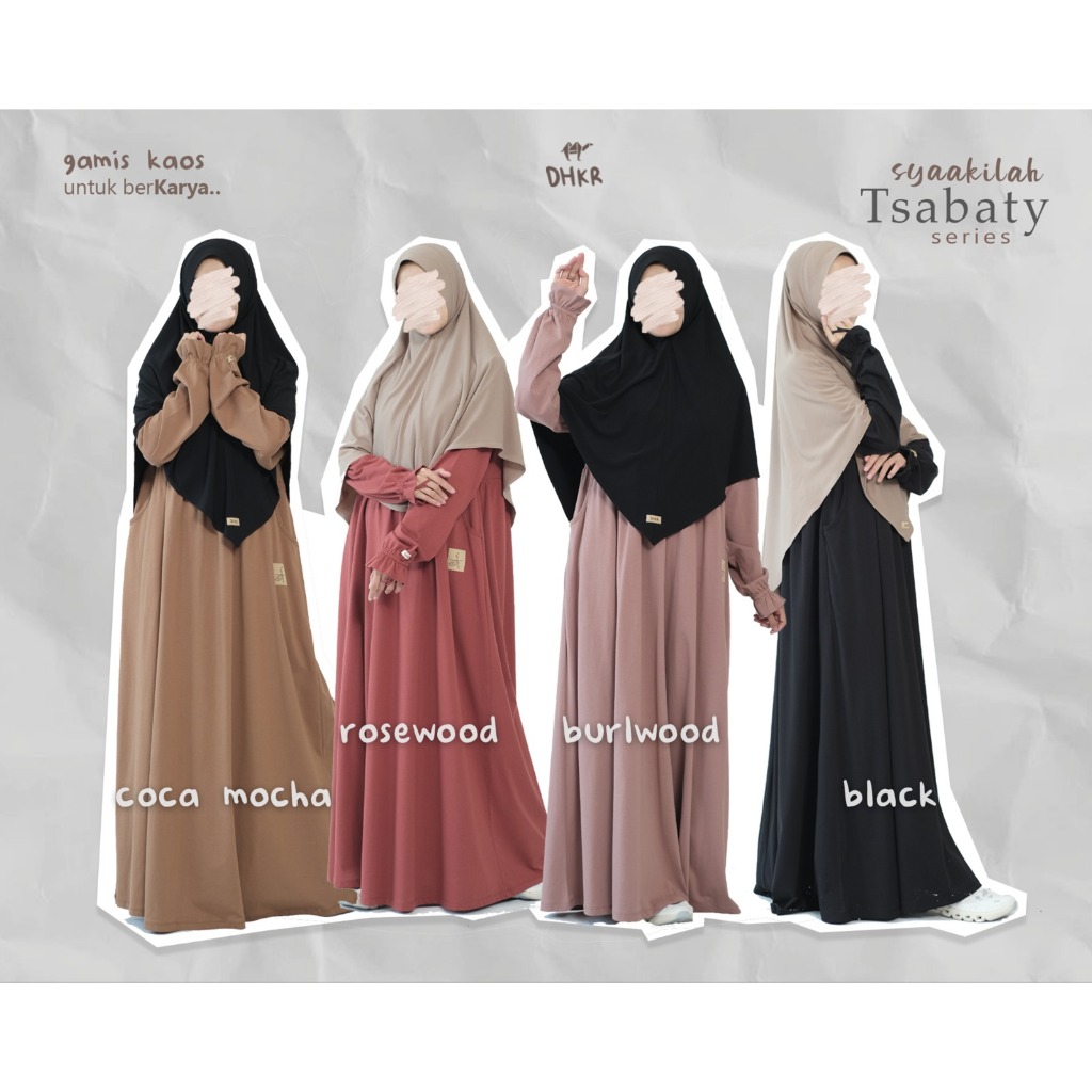 Baju Muslim Wanita Gamis Hitam Terbaru Remaja Jumbo Polos Syari Kekinian Wudhu Friendly Bahan Kaos D