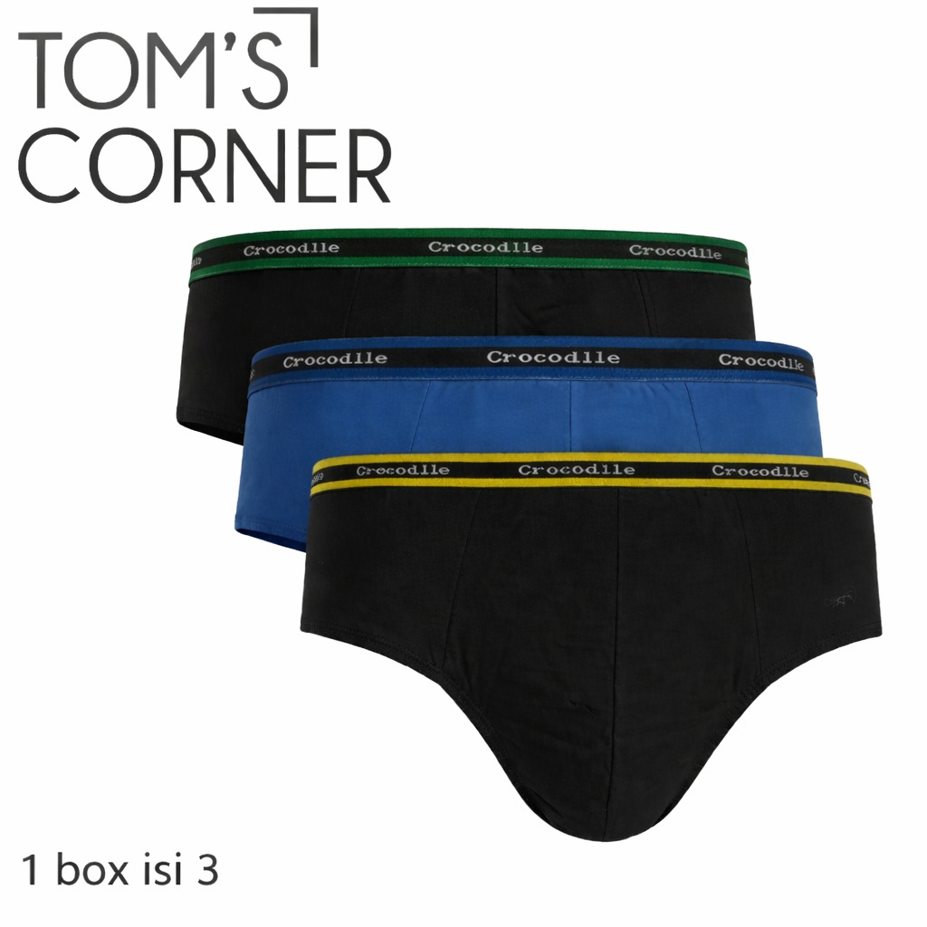[ isi 3 ] Celana dalam Crocodile International box putih-kuning | pakaian dalam pria 241