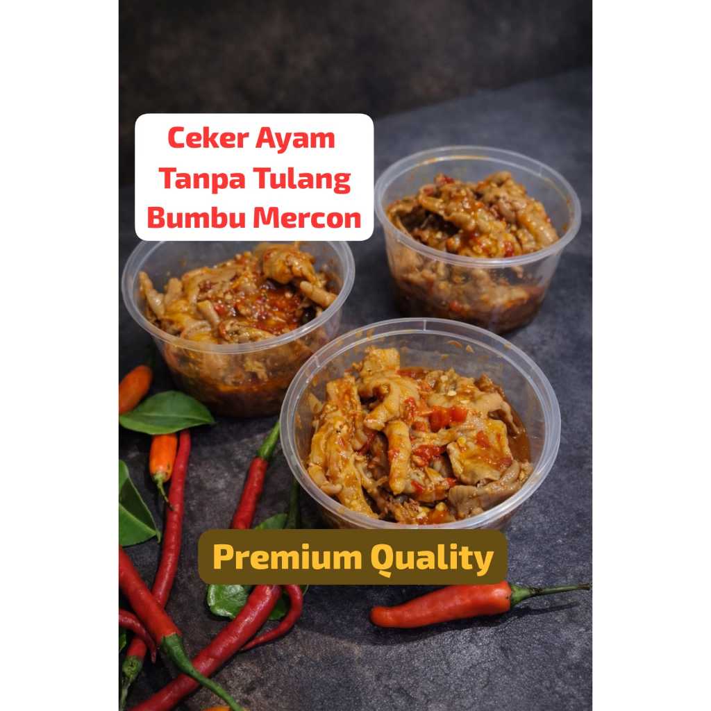 Lauk CEKER AYAM TANPA TULANG bumbu MERCON Matang Mateng by Chef Dilla Ready to eat masakan dibuat ol