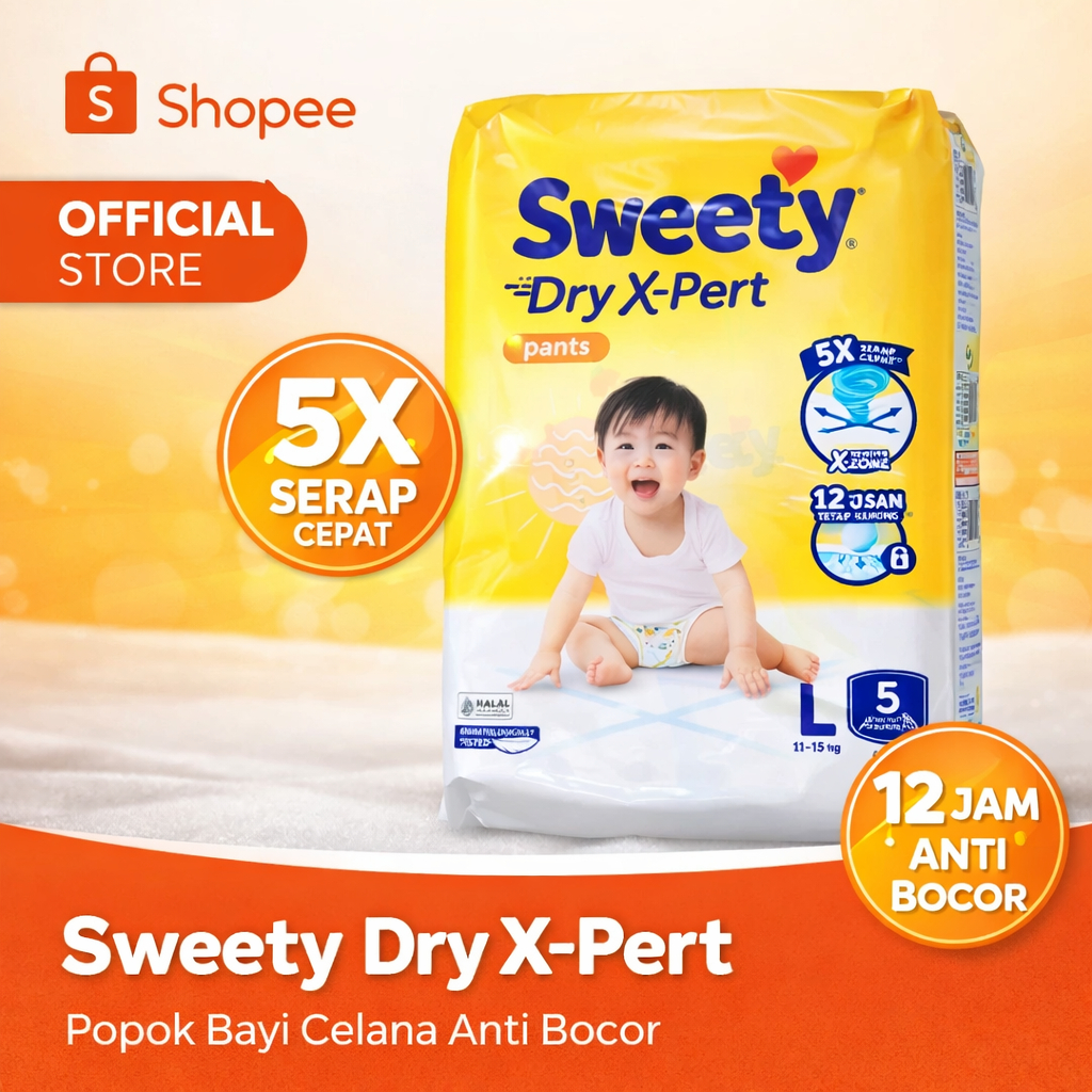 Sweety Dry X-Pert Pants Mini Pack M5 L5 XL4 Popok Celana Anak Paket 5 Bal