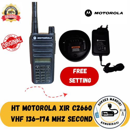 Motorola XIR C2660 VHF HT Second Original Set HT Motorola Xir C2660 VHF 136 174 Mhz Lengkap Charger