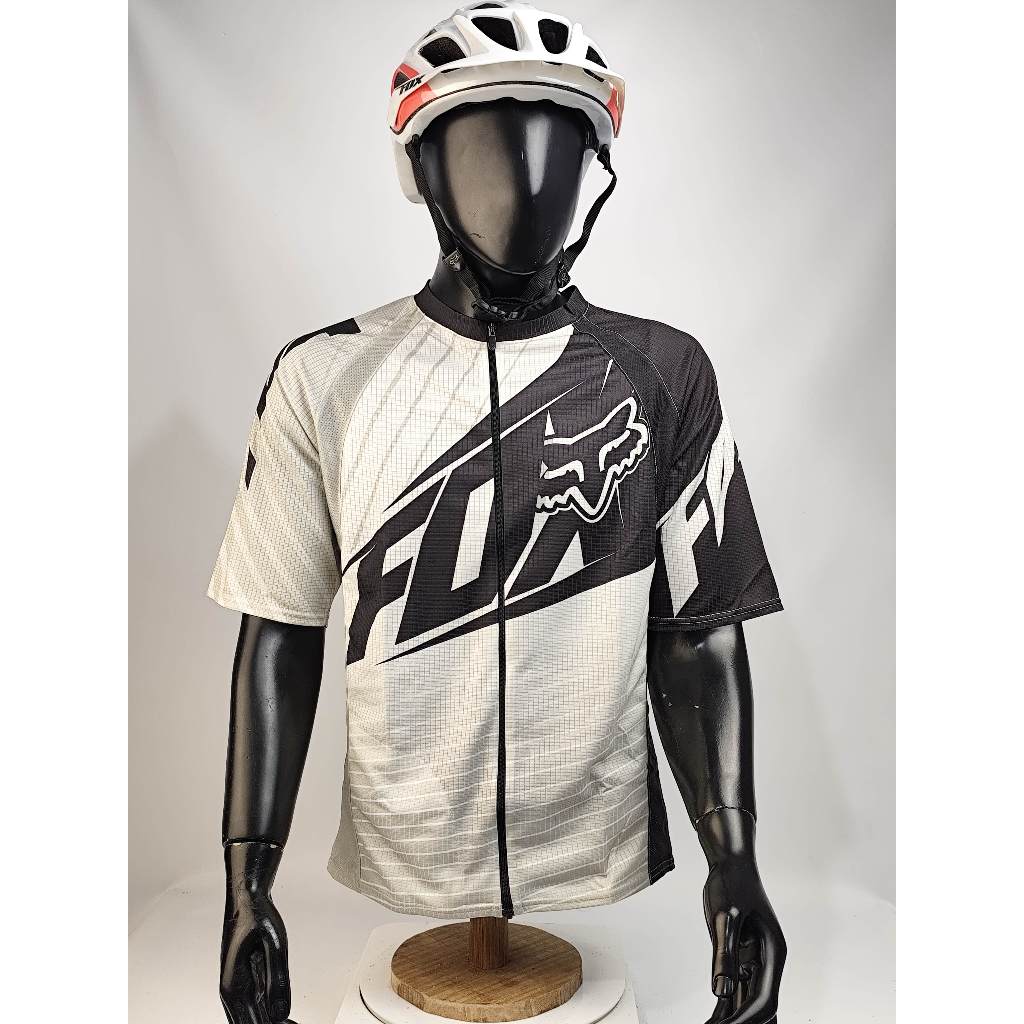 Fox Racing Livewire White Original Jersey Sepeda Roadbike Jersey MTB Jersey Gowes