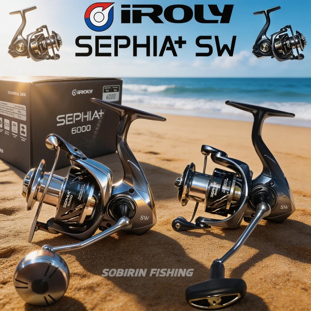 Reel spinning iroly sephia + plus power handle bervarian - reel iroly sephia sw