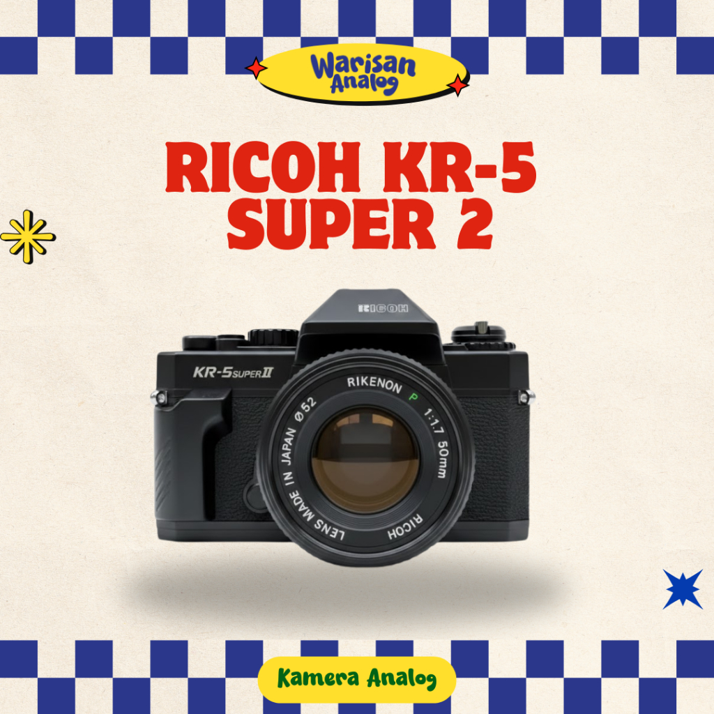 KAMERA ANALOG RICOH KR-5 SUPER 2 + LENSA 50 MM 1:7 (SLR) | KAMERA FILM