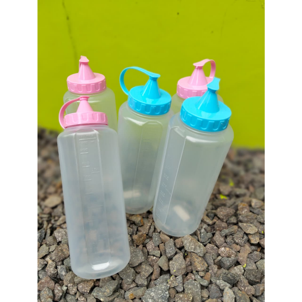 3pcs Botol Kecap 1000ml Botol Saos Sambal Besar Botol Kecap Manis Serbaguna