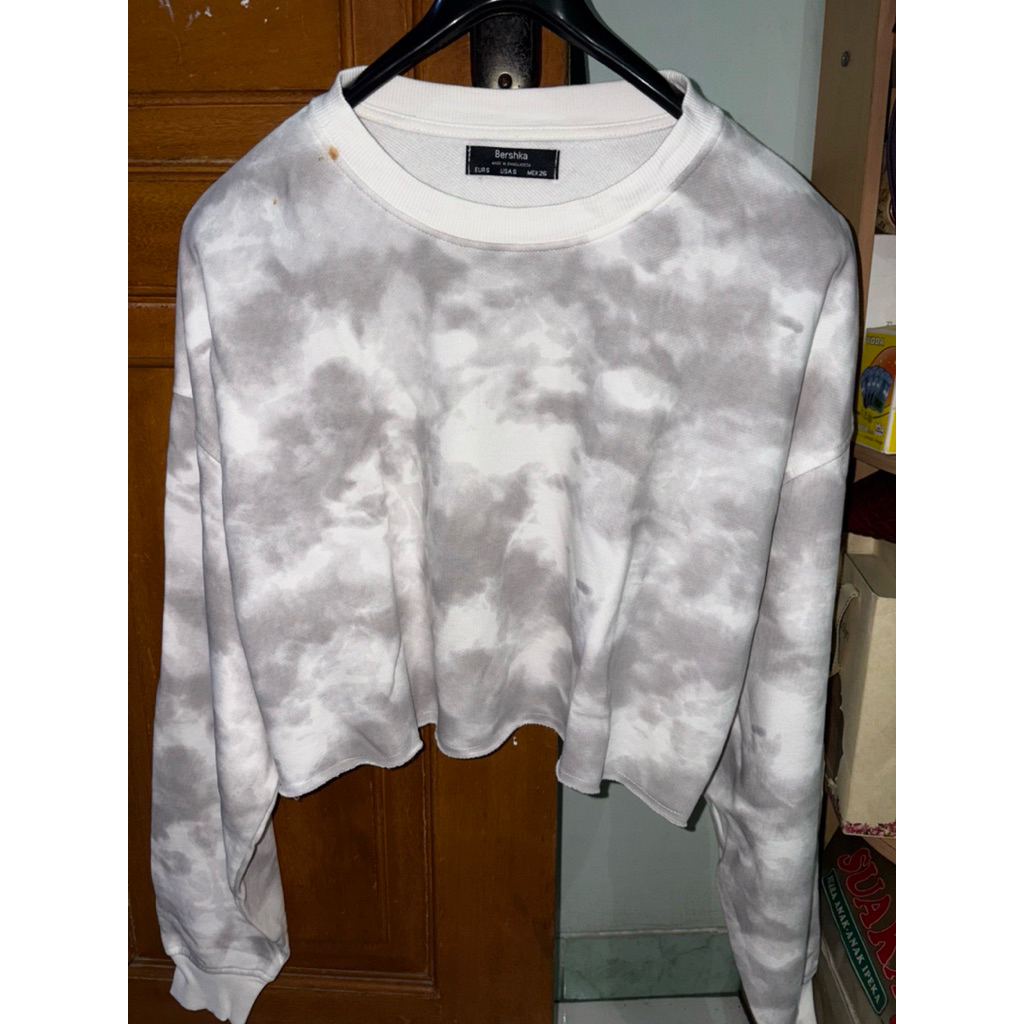 Sweater B*ershka Crop Top Women Long sleeve Lengan panjang Wanita