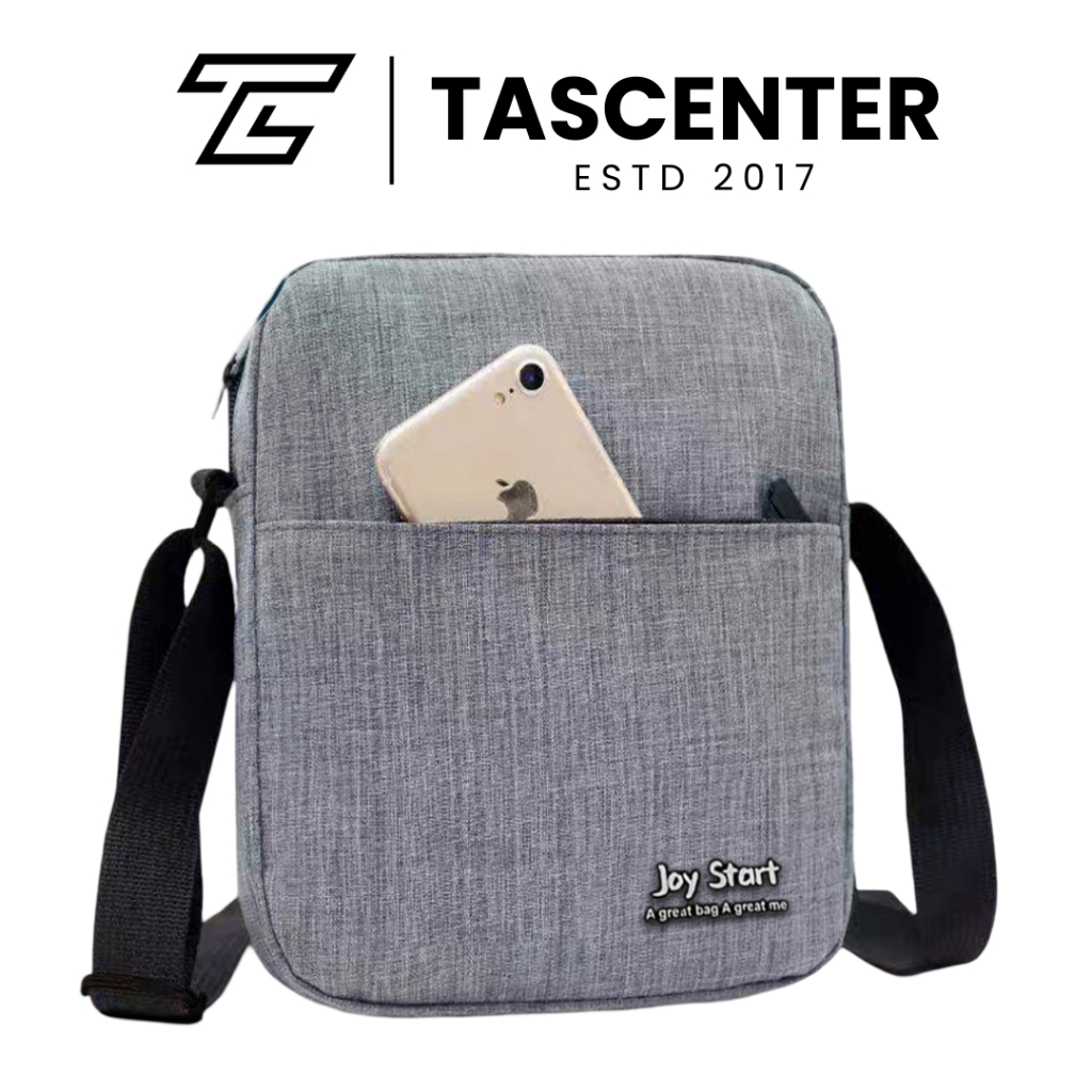 TAS CENTER BRAND JOY START TAS SELEMPANG PRIA TAS PRIA TAS SLINGBAG TAS BAHU MATERIAL BAHAN NILON TE