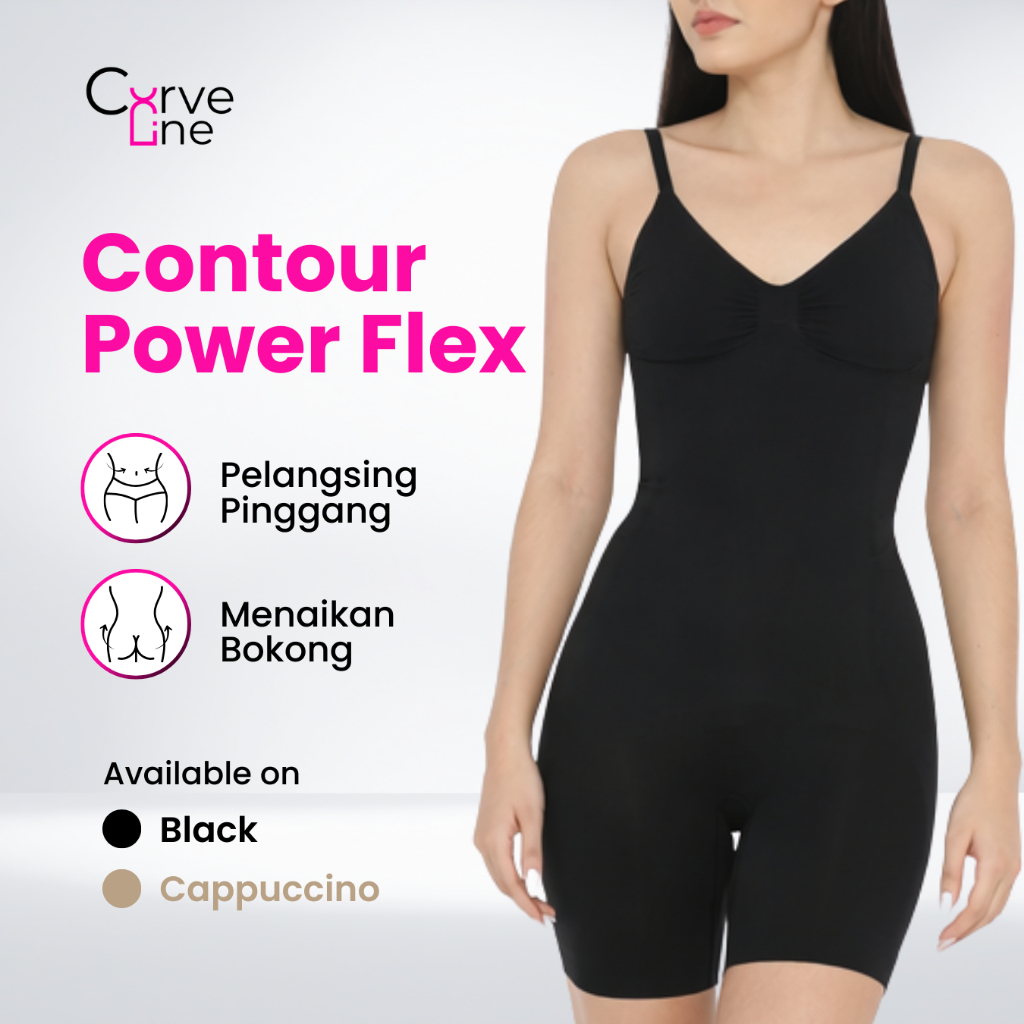 CURVE LINE Body Shaper Wanita Slimming Bodysuit Contour Korset Pelangsing Perut Pinggang Pembentuk T