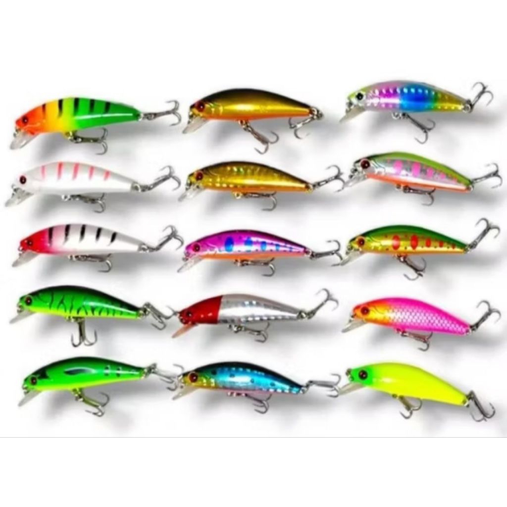 5.5cm/6.5g Umpan Minnow Lure Slow Sinking Fishing Bait Set Tackle Lure