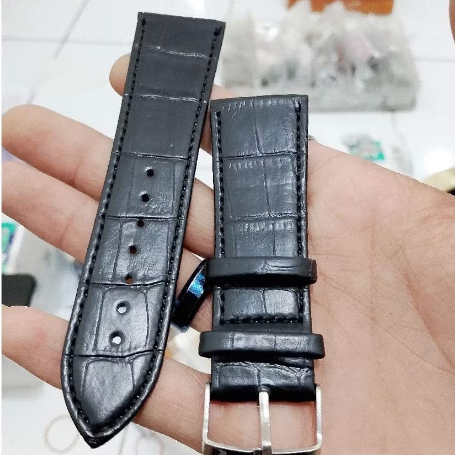 Tali Jam Tangan Kulit Sintetis Motif Buaya Tipis Berkualitas