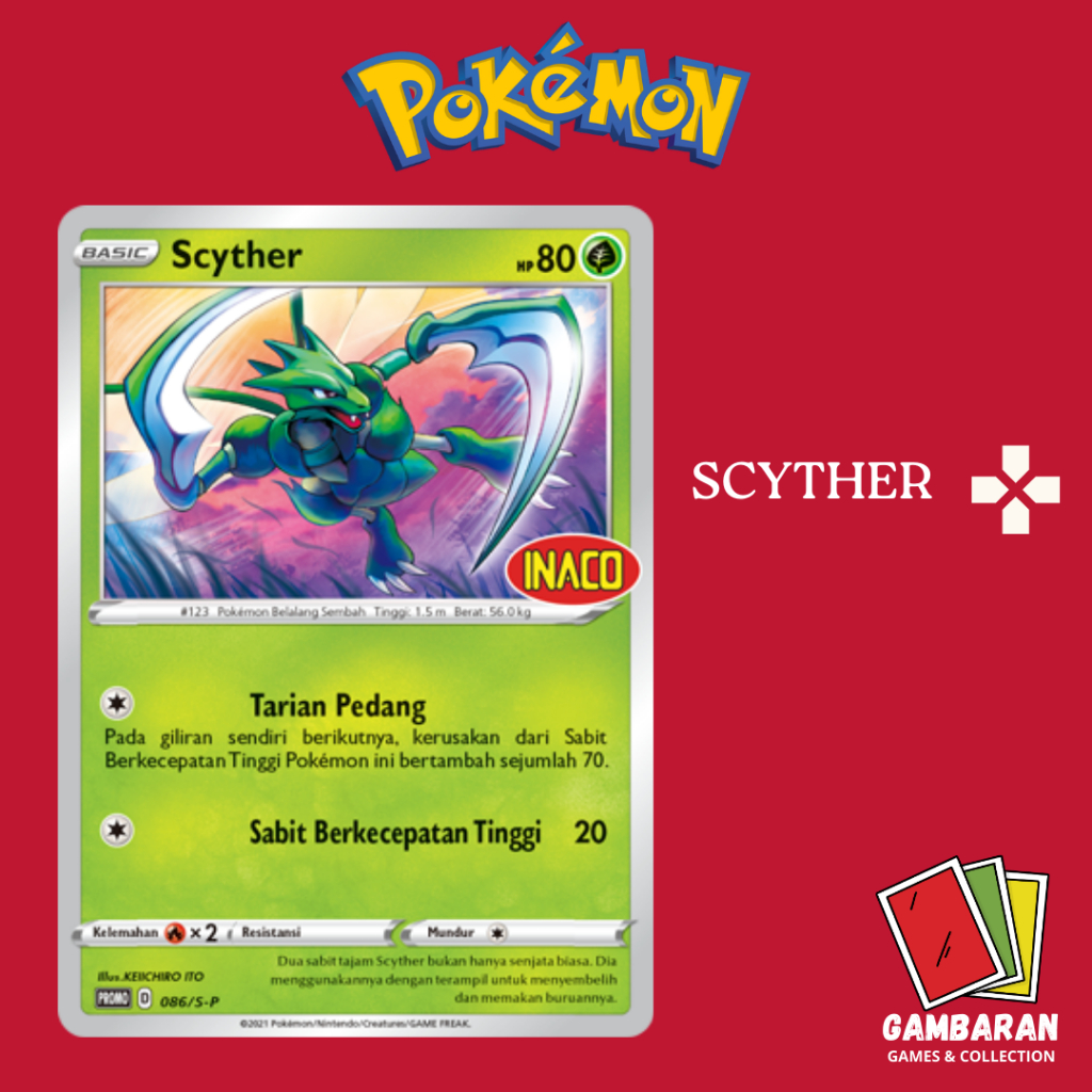 Scyther Promo x Inaco 086/S-P Kartu Pokemon Indonesia TCG