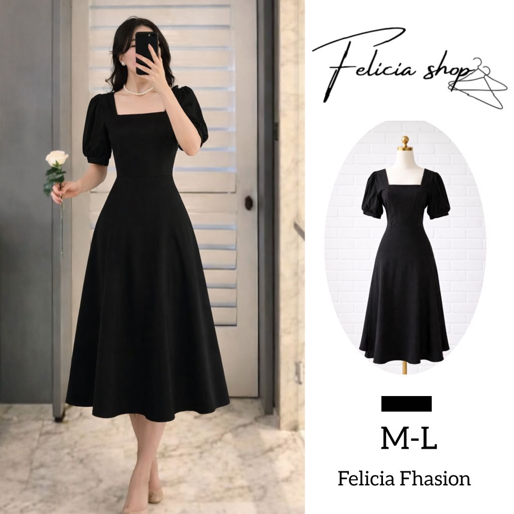 Dress hitam / dress busui / Rets Dada / dres / korea / hitam / busui