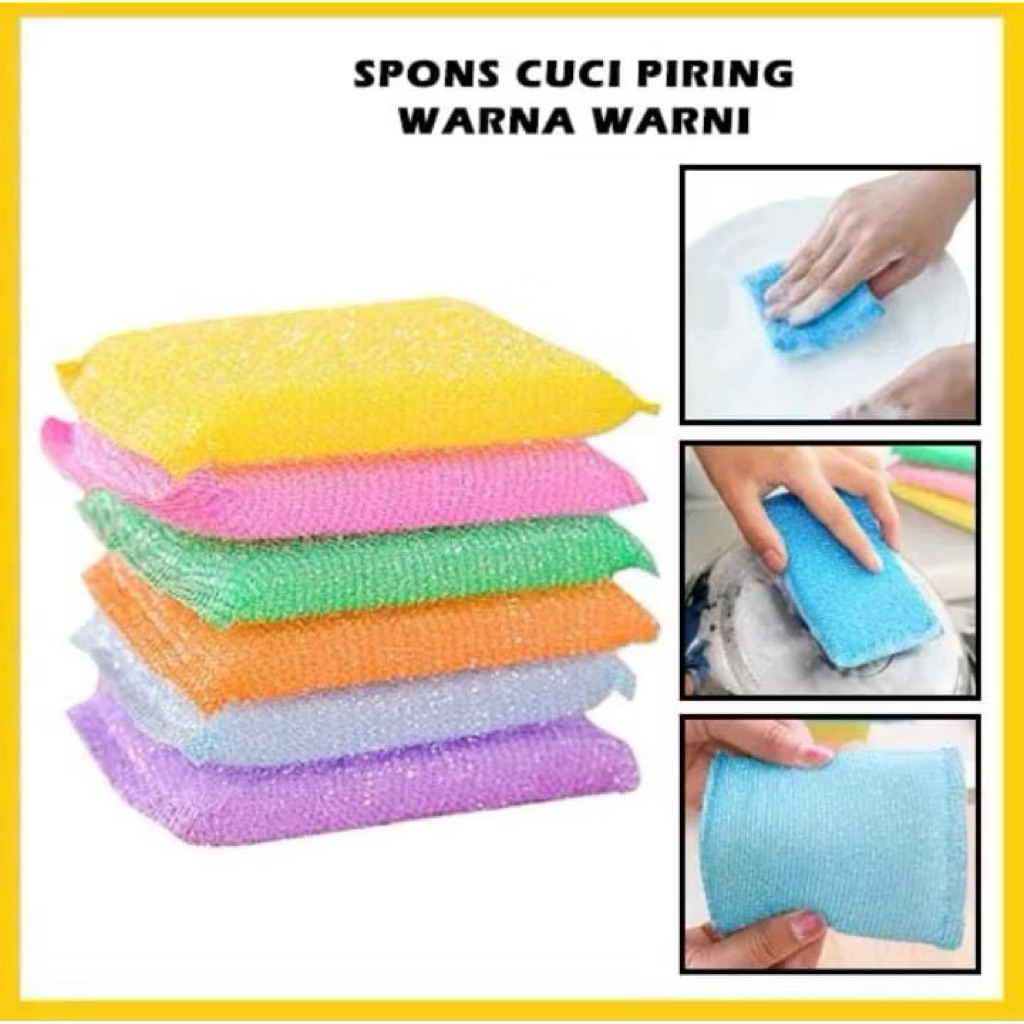 Spon cuci piring Sabut Jaring warna warni spon cuci piring warna warni super magic spons/Spons Cuci 
