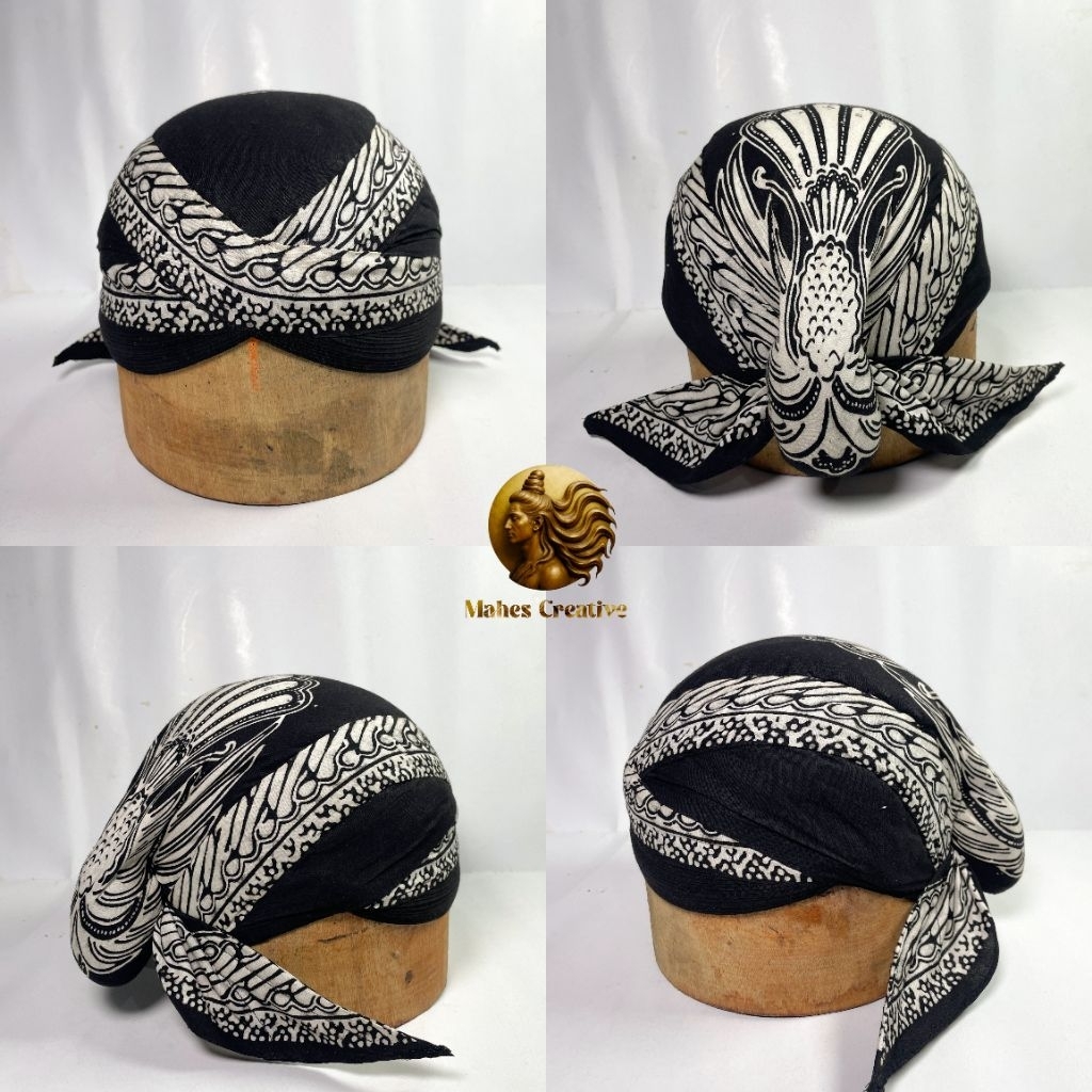 Blangkon Alusan sunan kalijaga motif garudo putih | lemesan dan bisa dicuci