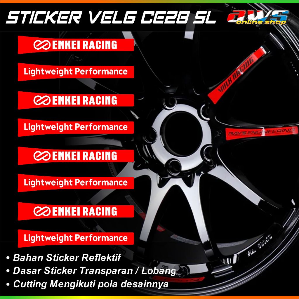 Sticker Velg Volk Rays CE28 Full Set