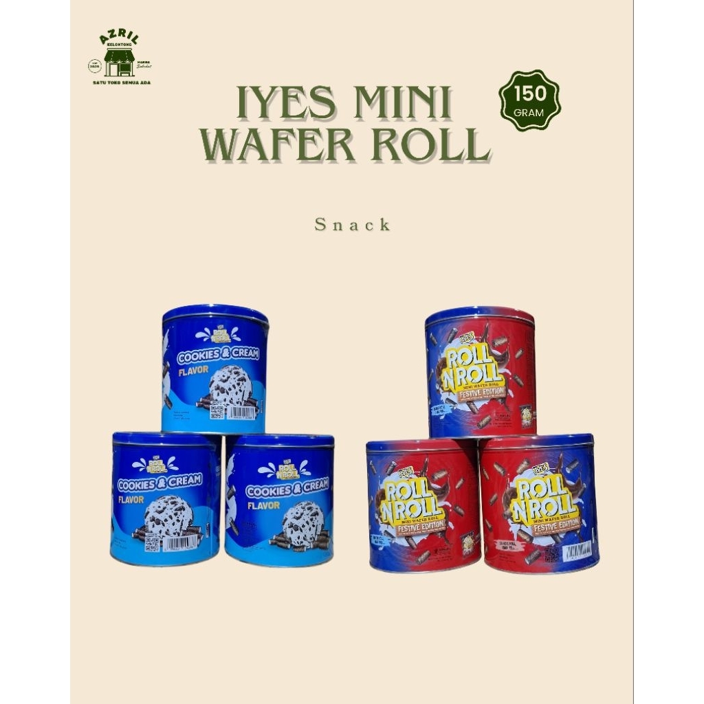 IYES Mini Wafer Roll 150gr Toples | Snack Wafer Roll Renyah Isi Banyak