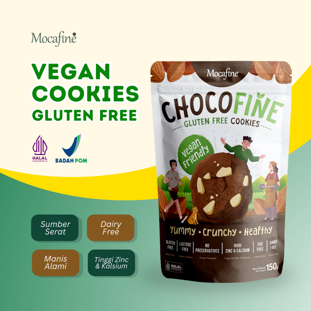 MOCAFINE - CHOCOFINE Gluten Free Cookies Mocafine - Bebas Gluten - 80 gram
