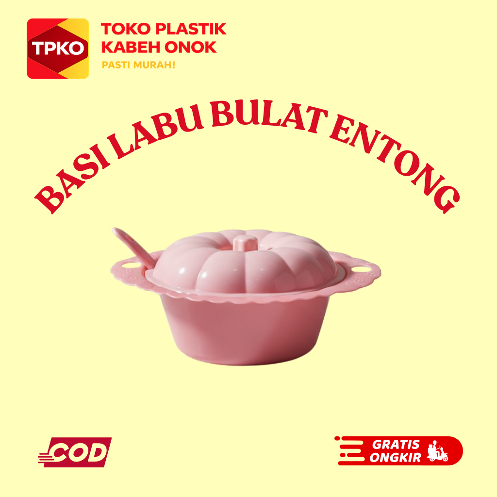 Basi labu bulat Plastik Pink dapat entong