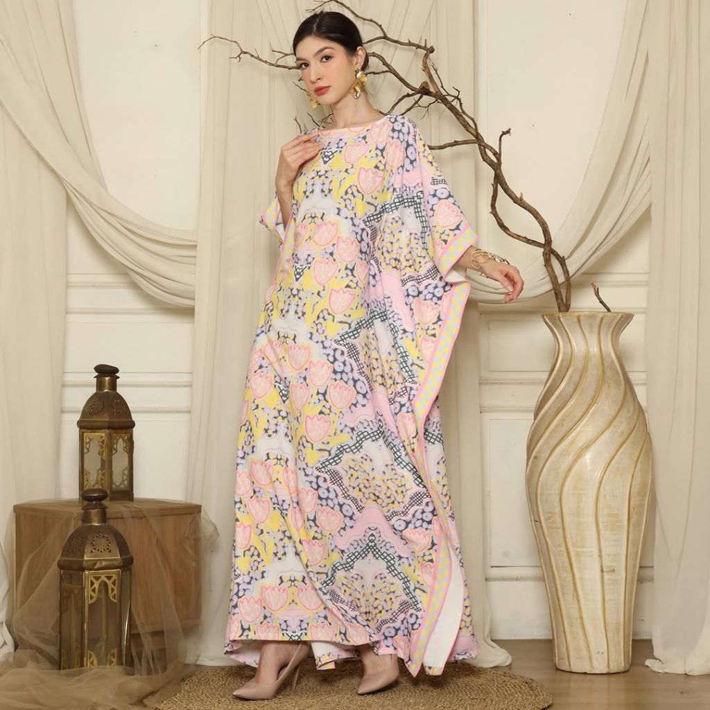 Kaftan Pink Yellow • Kaftan Pink • Kaftan Modern • Kaftan Jumbo • Long Kaftan Premium • Dress Pink •