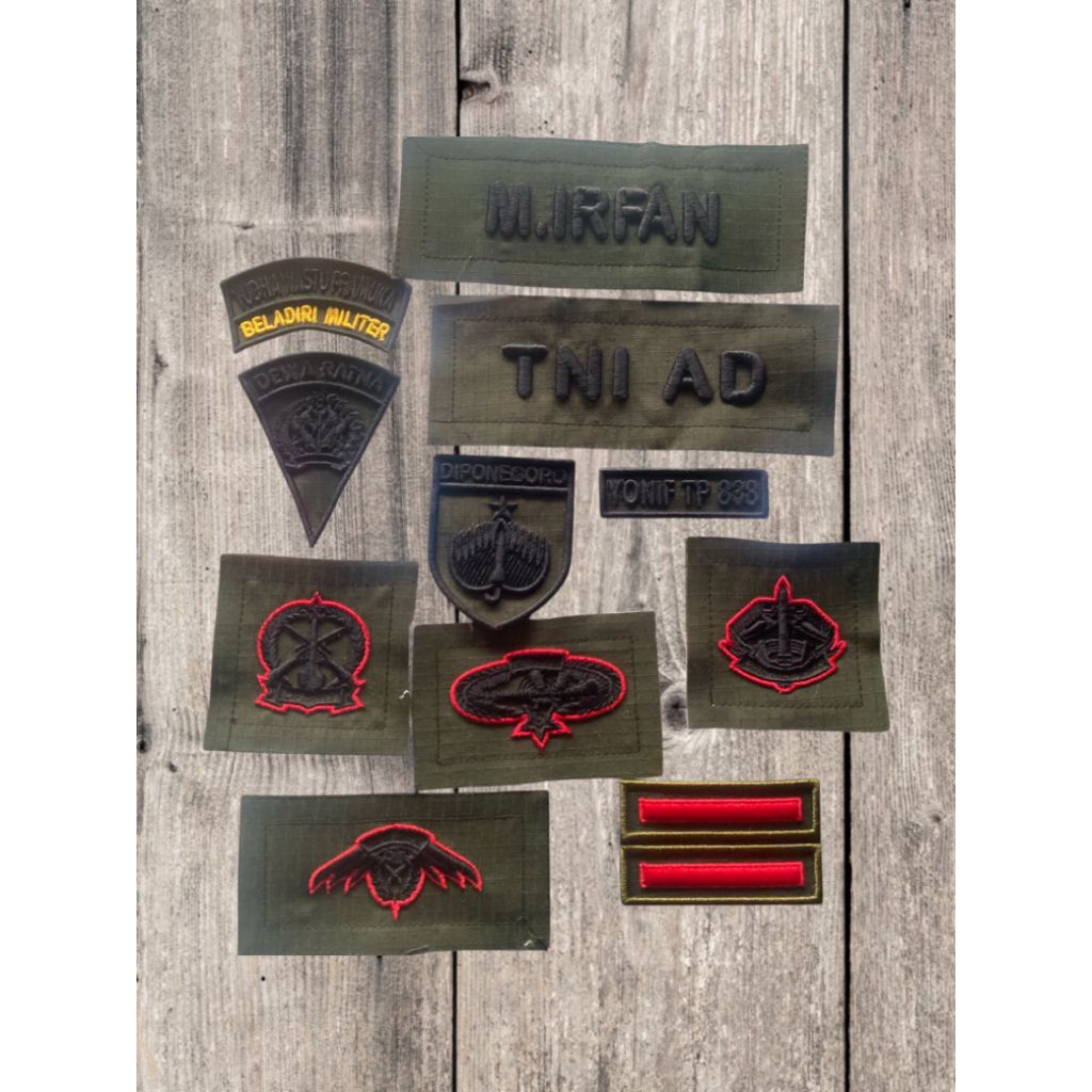 Bordir  Full Set Atribut TNI AD