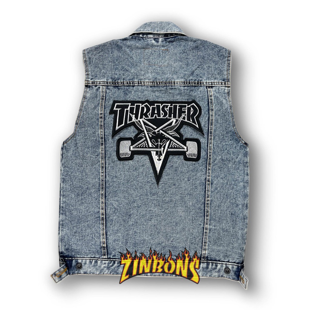 Patch Bordir Besar Backpatch Bordir Motif Brand TR Tempelan Jahit Aksesoris Pakaian