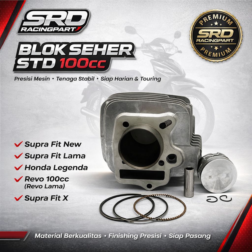 Blok Seher STD SRD Racingpart Supra Fit / Honda Legenda / Revo 100cc / Supra Fit X