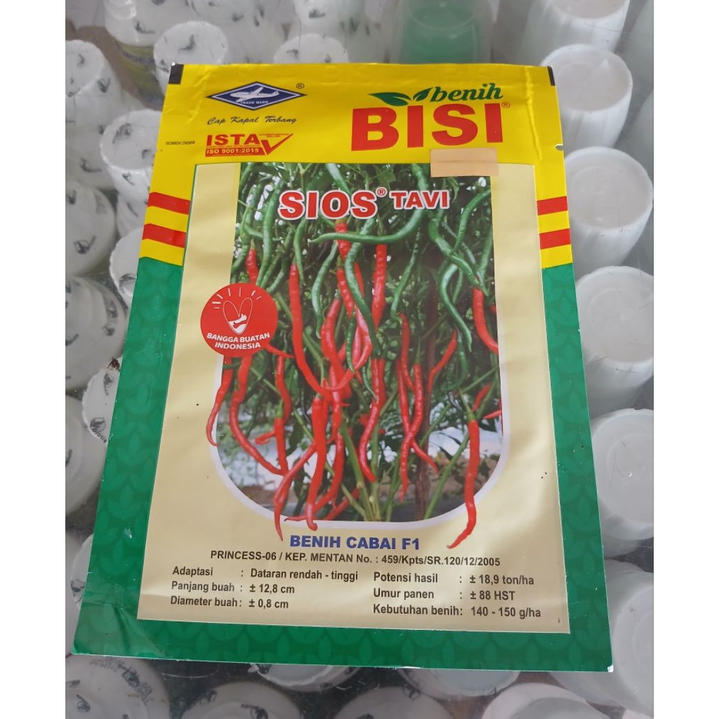 Benih Cabe Keriting Hibrida Sios Tavi - 10 Gram Cap Kapal Terbang Original