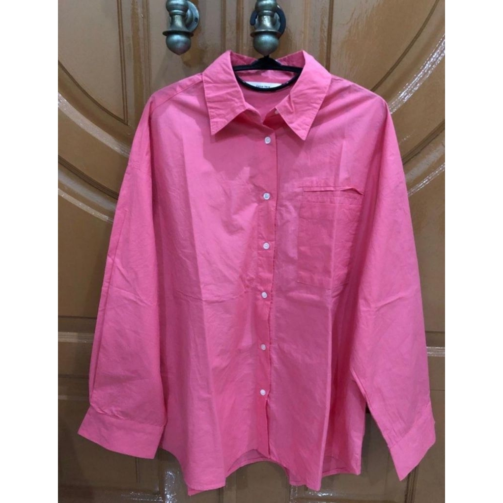 (PRELOVED) KEMEJA PINK WANITA BAJU ATASAN