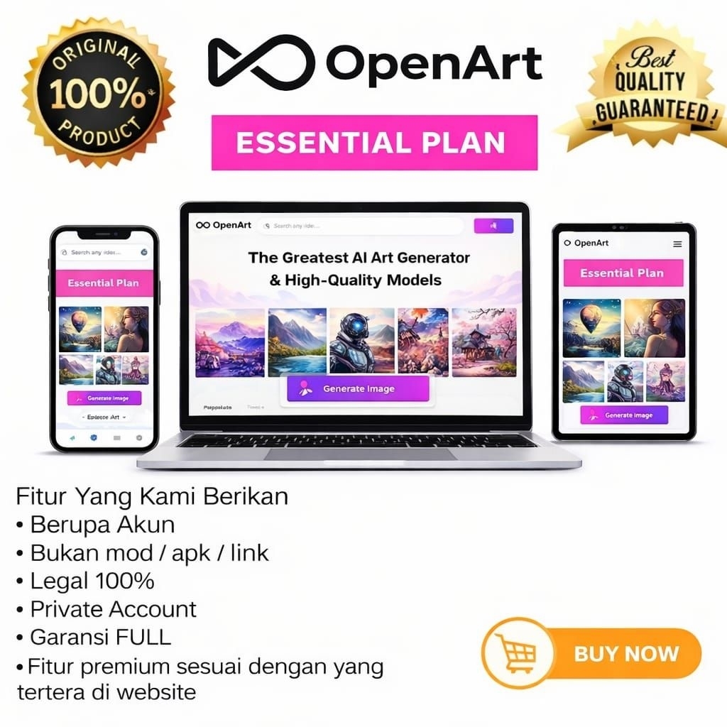OpenArt Essential Plan 1 Bulan Private