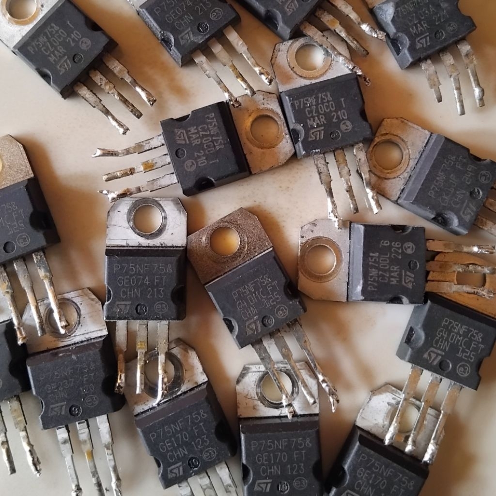 mosfet P75NF75 80a/75v N chanel cabutan original