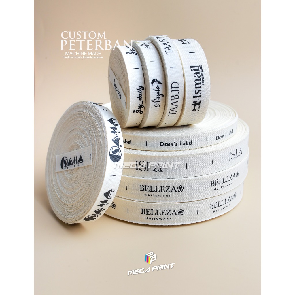 2,5 cm piterban import,custom label piterban,baju,celana,gamis,hijab dll