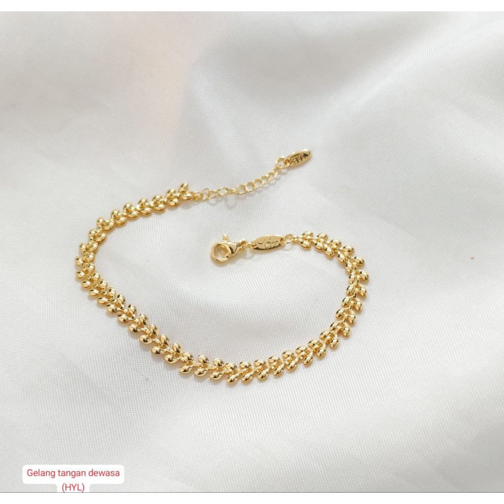 [NO0084] GELANG TANGAN DEWASA KELABANG PENTOL GOLD TITANIUM