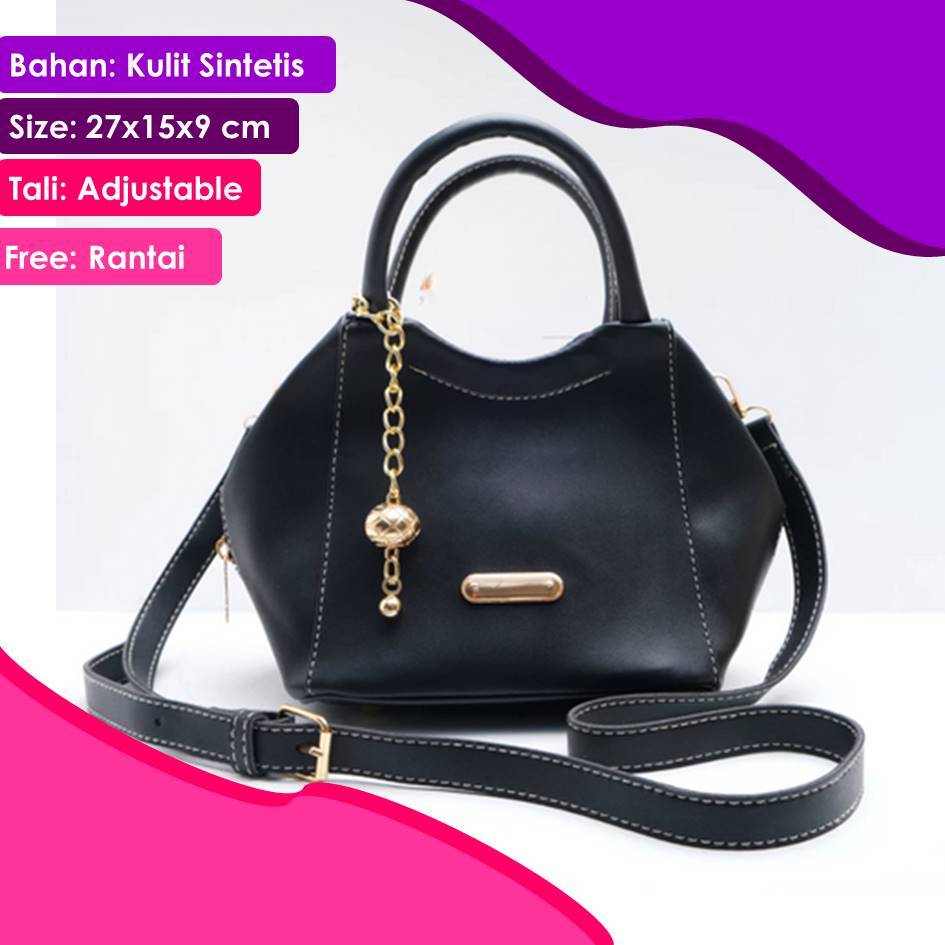 Tas Selempang Wanita Kulit Sintetis Elegan 2in1 Tas Tangan - Sling Bag Murah Tapi Mewah