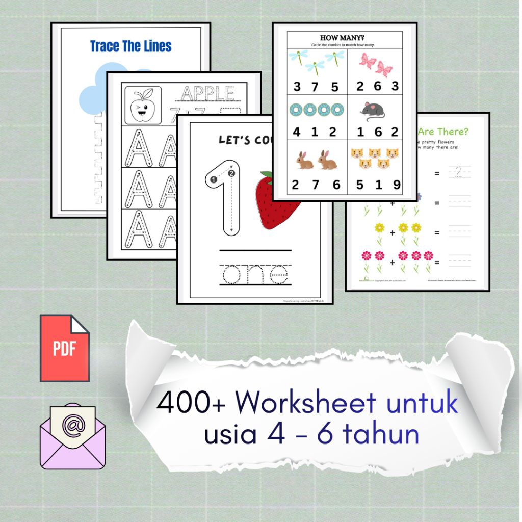 001.[File_PDF] 400+ Worksheet_Anak_PAUD_TK_usia 4-6_TAhun|Aktivits Anak
