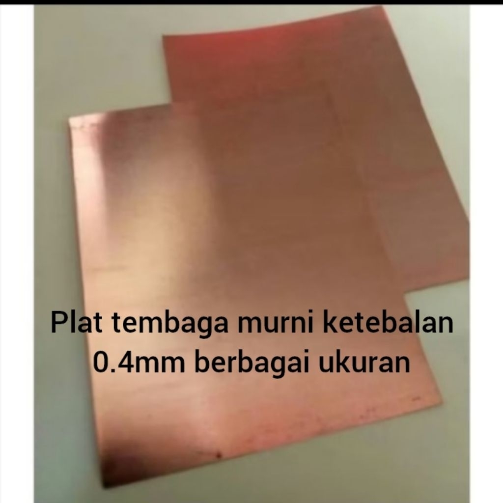 plat tembaga murni ketebalan 0.4mm x 7cm x 7cm/ 7cm x 10cm/11cm x 12cm/lembaran
