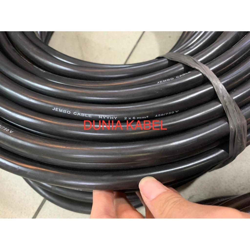 Kabel NYYHY/ Serabut Jembo 2x6 2x6 Hitam @100 meter