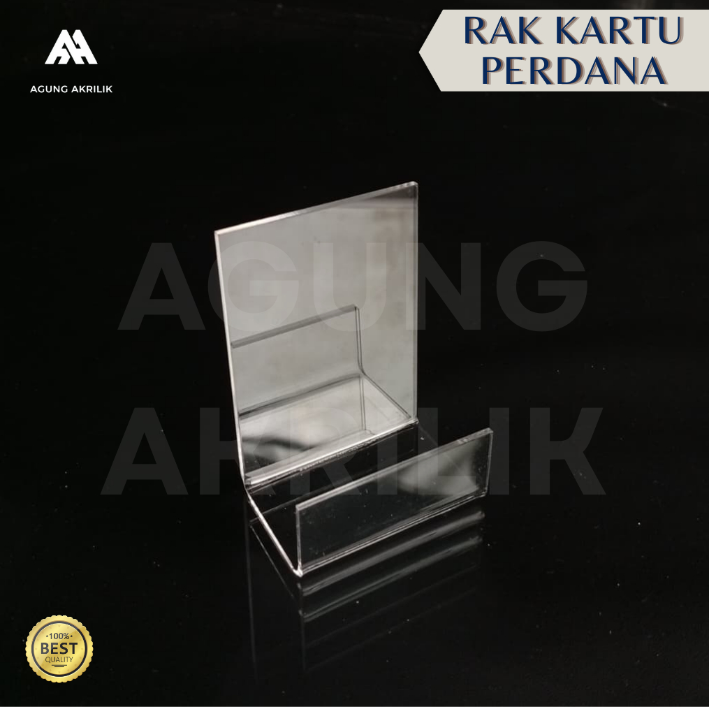 TEMPAT TATAKAN RAK KARTU VOUCHER PERDANA TIPE U AKRILIK