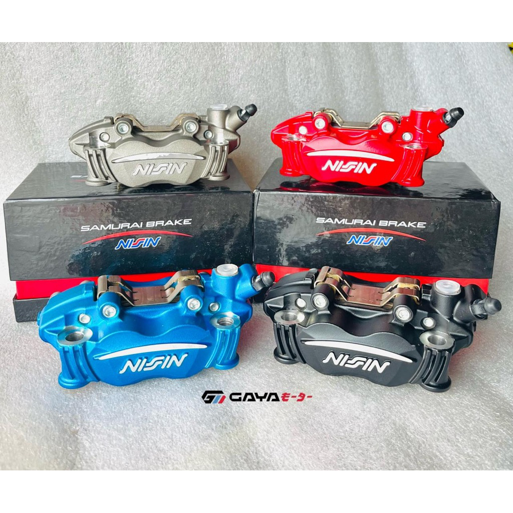 Kaliper 4 Piston Nissin Samurai Radial P-100 // Kaliper Radial Nissin Samurai Pitch 100 Mm Black Whi